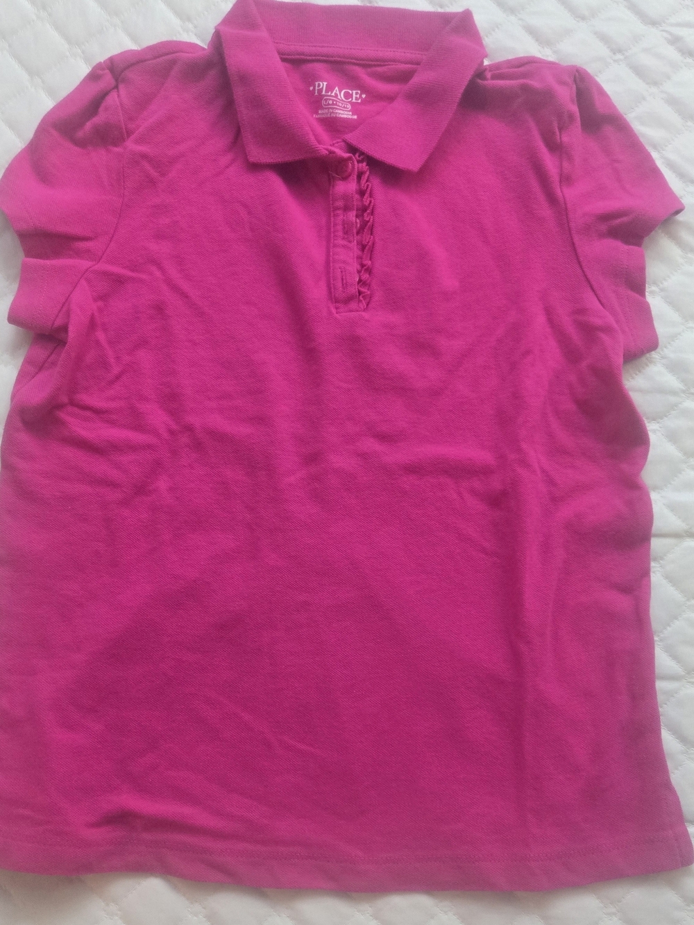 The Children's Place Hot Pink Ruffle-Trim Polo Top